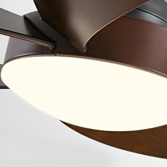 Modern Minimalist Geometric Ceiling Fan Light - 6-Speed Reverse DC Motor, Integrated LED