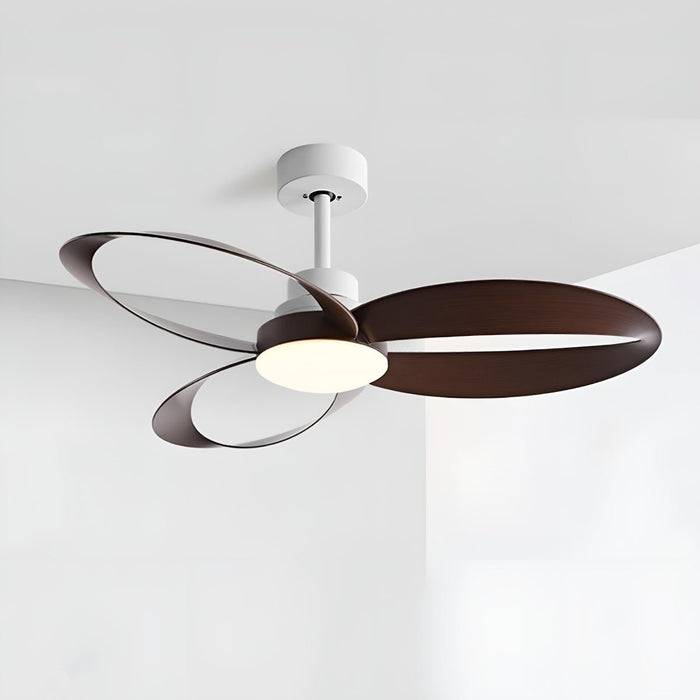 Modern Minimalist Geometric Ceiling Fan Light - 6-Speed Reverse DC Motor, Integrated LED