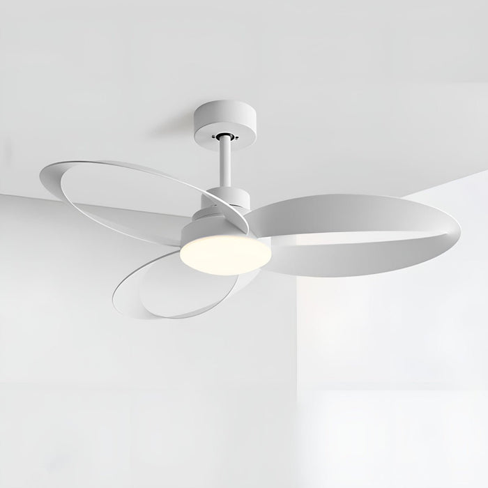 Modern Minimalist Geometric Ceiling Fan Light - 6-Speed Reverse DC Motor, Integrated LED