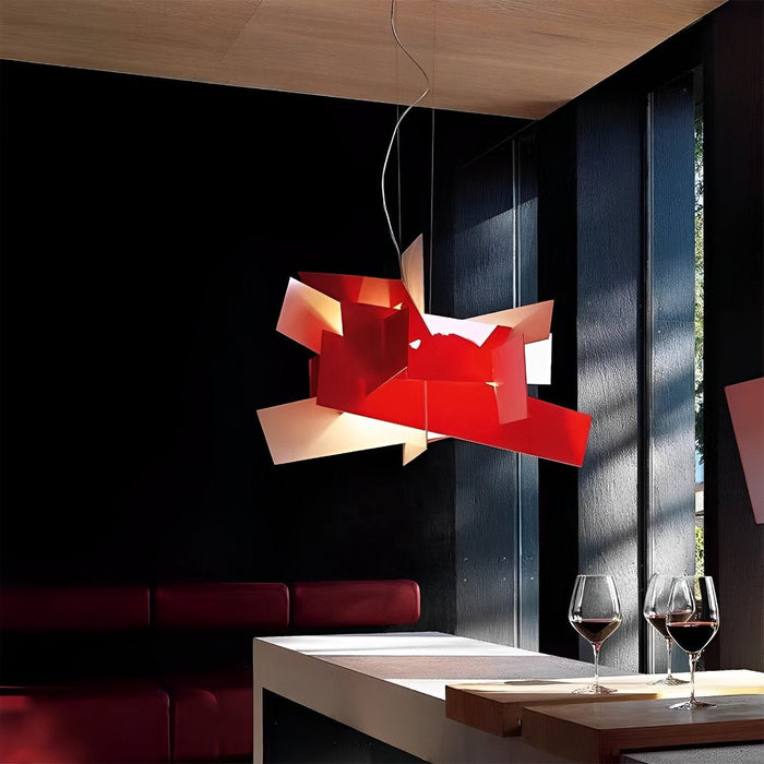 Modern Minimalist Geometric Art Chandelier Pendant Light - Iron Frame, Adjustable Height