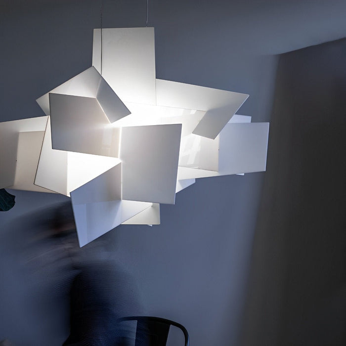 Modern Minimalist Geometric Art Chandelier Pendant Light - Iron Frame, Adjustable Height