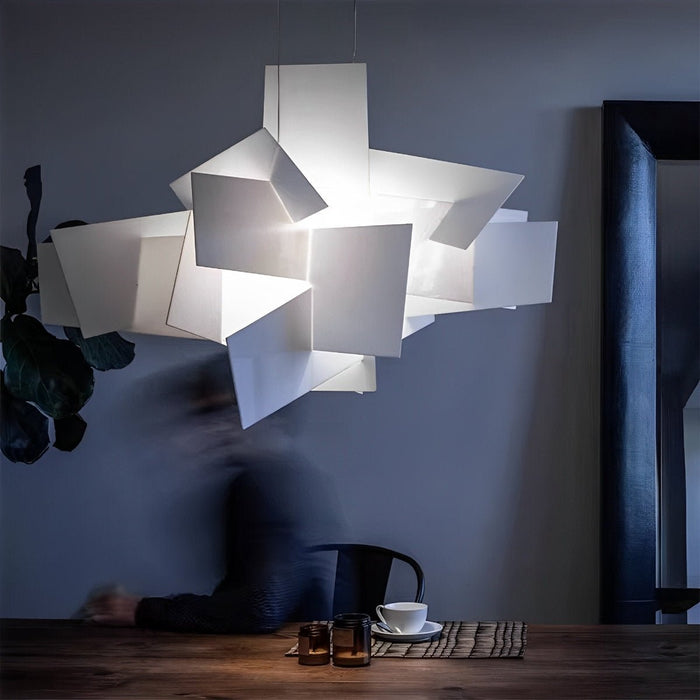 Modern Minimalist Geometric Art Chandelier Pendant Light - Iron Frame, Adjustable Height