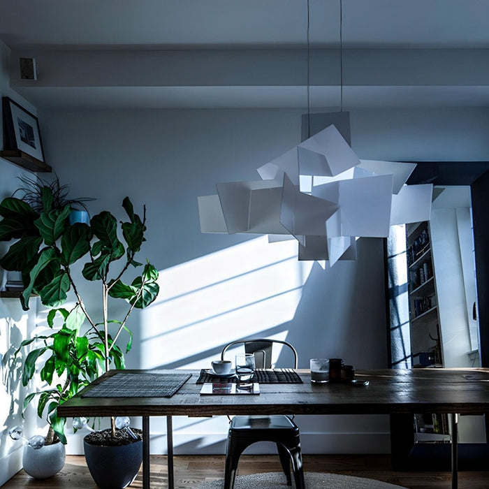 Modern Minimalist Geometric Art Chandelier Pendant Light - Iron Frame, Adjustable Height