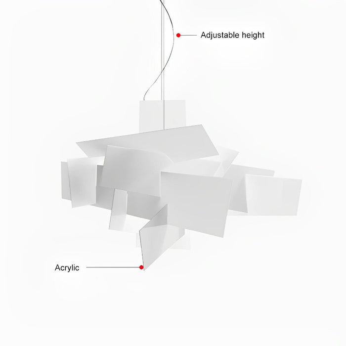 Modern Minimalist Geometric Art Chandelier Pendant Light - Iron Frame, Adjustable Height