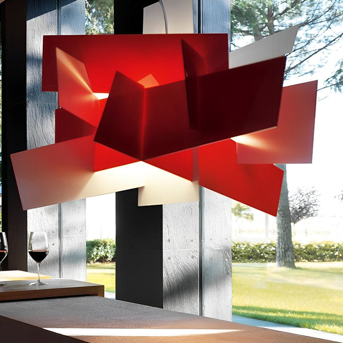 Modern Minimalist Geometric Art Chandelier Pendant Light - Iron Frame, Adjustable Height