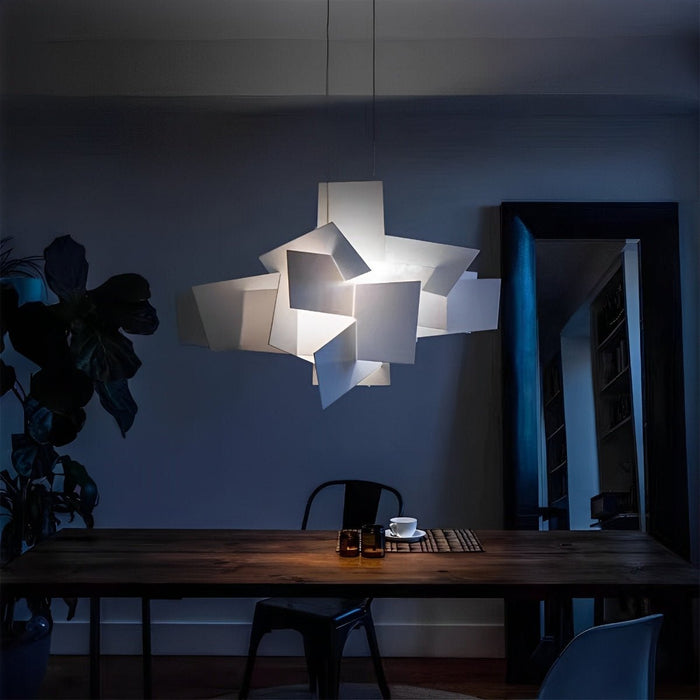Modern Minimalist Geometric Art Chandelier Pendant Light - Iron Frame, Adjustable Height