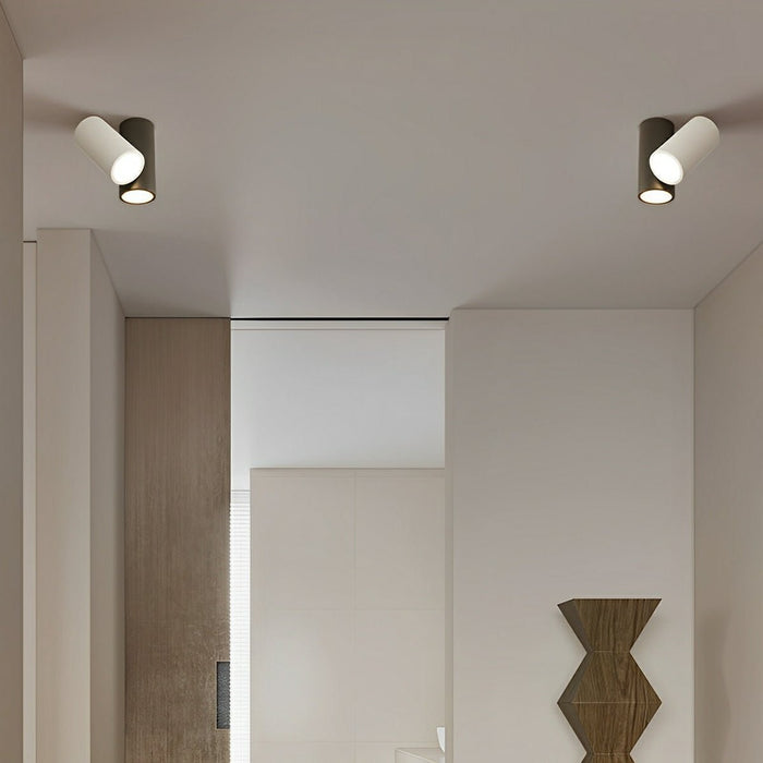 Modern Minimalist Geometric Cylinder LED Indoor Ceiling Light - Flush Mount Fixture, Contemporary Design