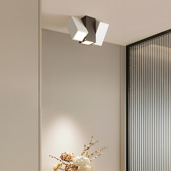 Modern Minimalist Geometric Cylinder LED Indoor Ceiling Light - Flush Mount Fixture, Contemporary Design