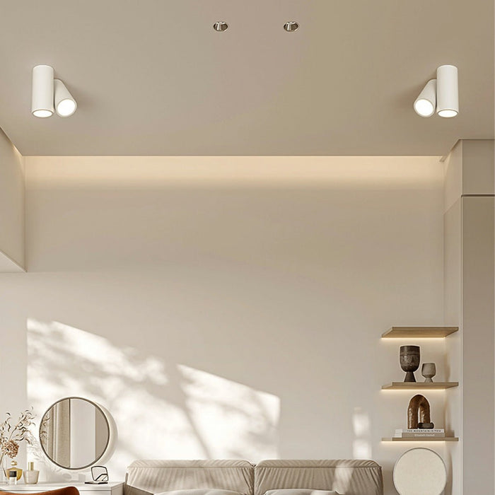 Modern Minimalist Geometric Cylinder LED Indoor Ceiling Light - Flush Mount Fixture, Contemporary Design