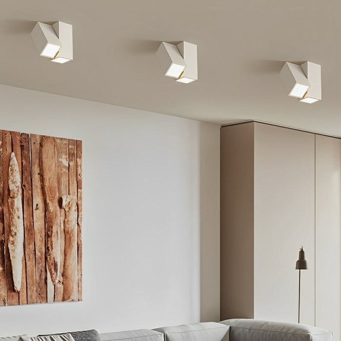 Modern Minimalist Geometric Cylinder LED Indoor Ceiling Light - Flush Mount Fixture, Contemporary Design