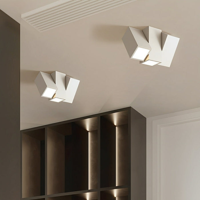 Modern Minimalist Geometric Cylinder LED Indoor Ceiling Light - Flush Mount Fixture, Contemporary Design