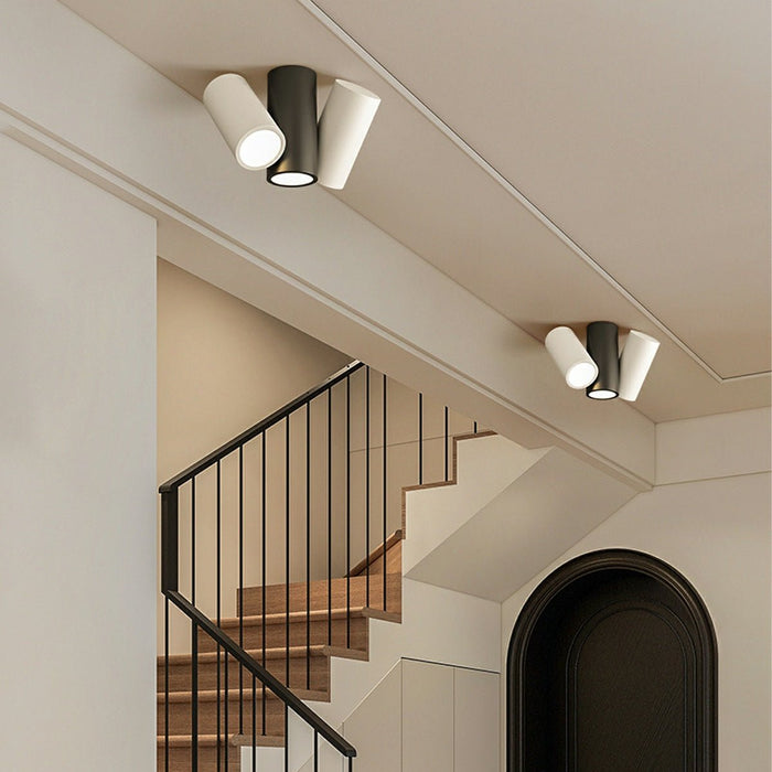 Modern Minimalist Geometric Cylinder LED Indoor Ceiling Light - Flush Mount Fixture, Contemporary Design