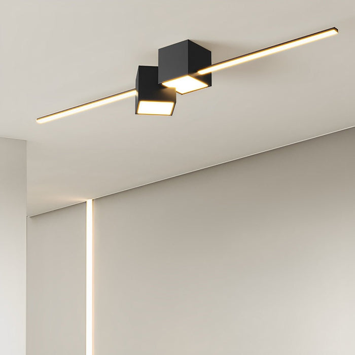 Modern Minimalist Geometric LED Long Strip Indoor Ceiling Light - Flush Mount, Dining Room Lighting