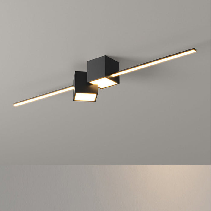 Modern Minimalist Geometric LED Long Strip Indoor Ceiling Light - Flush Mount, Dining Room Lighting