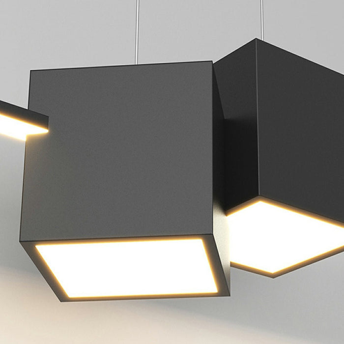 Indoor Pendant Light - Modern Minimalist Geometric LED Long Strip - Adjustable Height, Dining Room, Kitchen Island