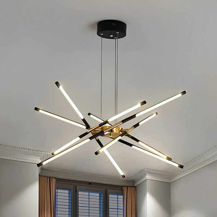 Indoor Pendant Light - Modern Minimalist Geometric LED Long Strip - Adjustable Height, Dining Room, Kitchen Island