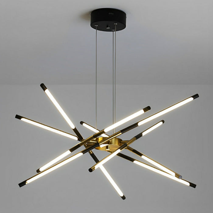 Indoor Pendant Light - Modern Minimalist Geometric LED Long Strip - Adjustable Height, Dining Room, Kitchen Island
