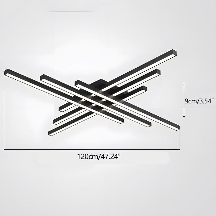 Modern Minimalist Geometric Long Strip LED Ceiling Light - Dimmable, Adjustable Color