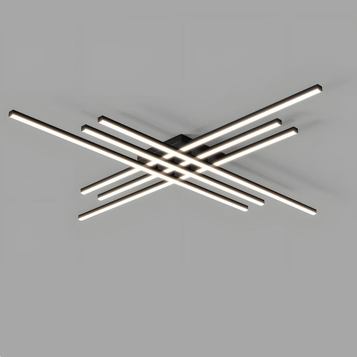 Modern Minimalist Geometric Long Strip LED Ceiling Light - Dimmable, Adjustable Color