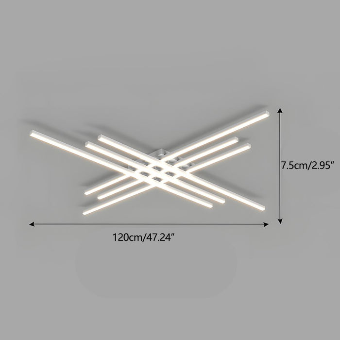 Modern Minimalist Geometric Long Strip LED Ceiling Light - Dimmable, Adjustable Color