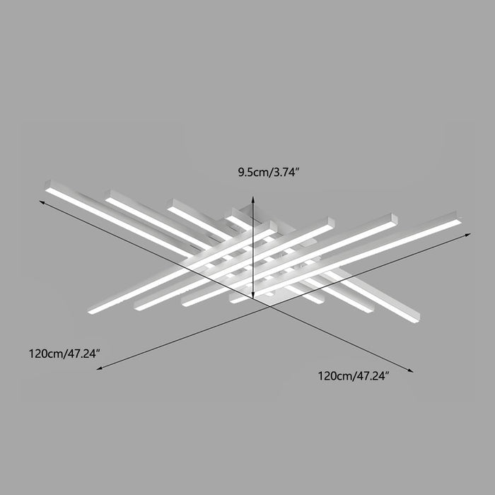 Modern Minimalist Geometric Long Strip LED Ceiling Light - Dimmable, Adjustable Color