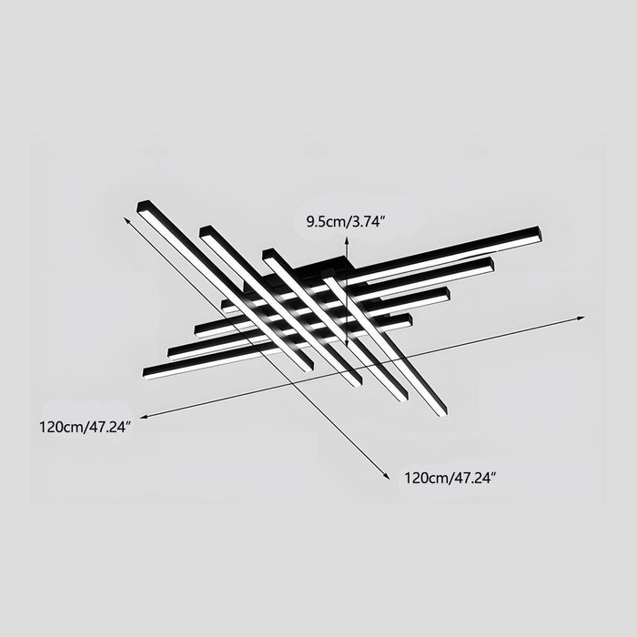 Modern Minimalist Geometric Long Strip LED Ceiling Light - Dimmable, Adjustable Color