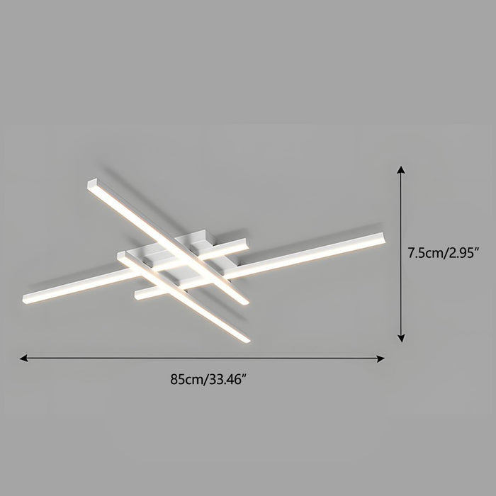 Modern Minimalist Geometric Long Strip LED Ceiling Light - Dimmable, Adjustable Color