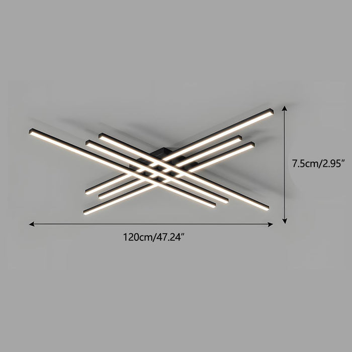 Modern Minimalist Geometric Long Strip LED Ceiling Light - Dimmable, Adjustable Color