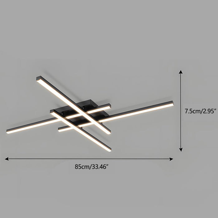 Modern Minimalist Geometric Long Strip LED Ceiling Light - Dimmable, Adjustable Color