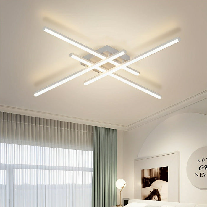 Modern Minimalist Geometric Long Strip LED Ceiling Light - Dimmable, Adjustable Color