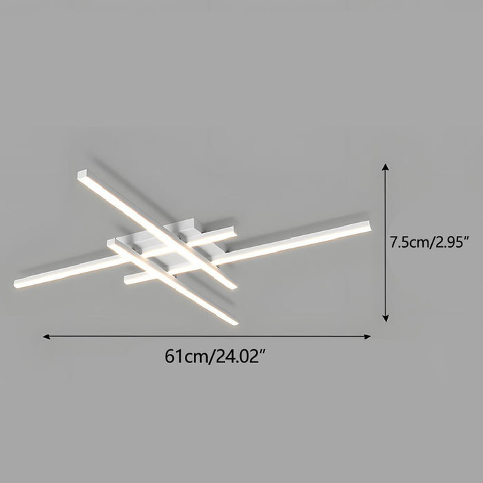 Modern Minimalist Geometric Long Strip LED Ceiling Light - Dimmable, Adjustable Color