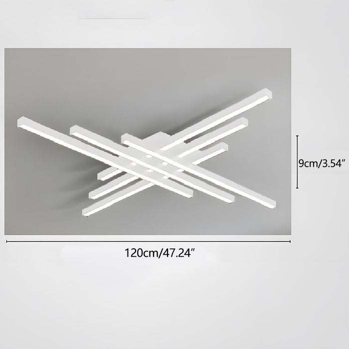 Modern Minimalist Geometric Long Strip LED Ceiling Light - Dimmable, Adjustable Color