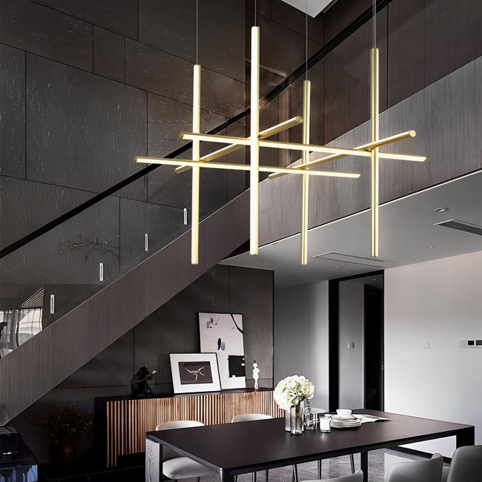 Geometric Outline Pendant Light - Modern Minimalist Space Lines Design, Creative Chandelier Fixture
