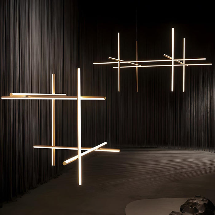 Geometric Outline Pendant Light - Modern Minimalist Space Lines Design, Creative Chandelier Fixture