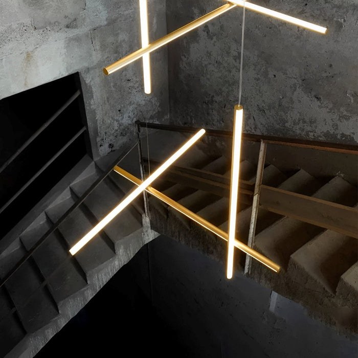 Geometric Outline Pendant Light - Modern Minimalist Space Lines Design, Creative Chandelier Fixture