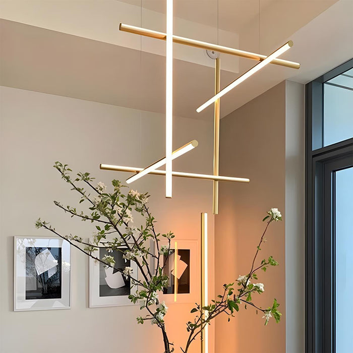 Geometric Outline Pendant Light - Modern Minimalist Space Lines Design, Creative Chandelier Fixture
