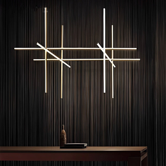 Geometric Outline Pendant Light - Modern Minimalist Space Lines Design, Creative Chandelier Fixture