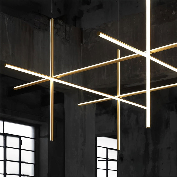 Geometric Outline Pendant Light - Modern Minimalist Space Lines Design, Creative Chandelier Fixture