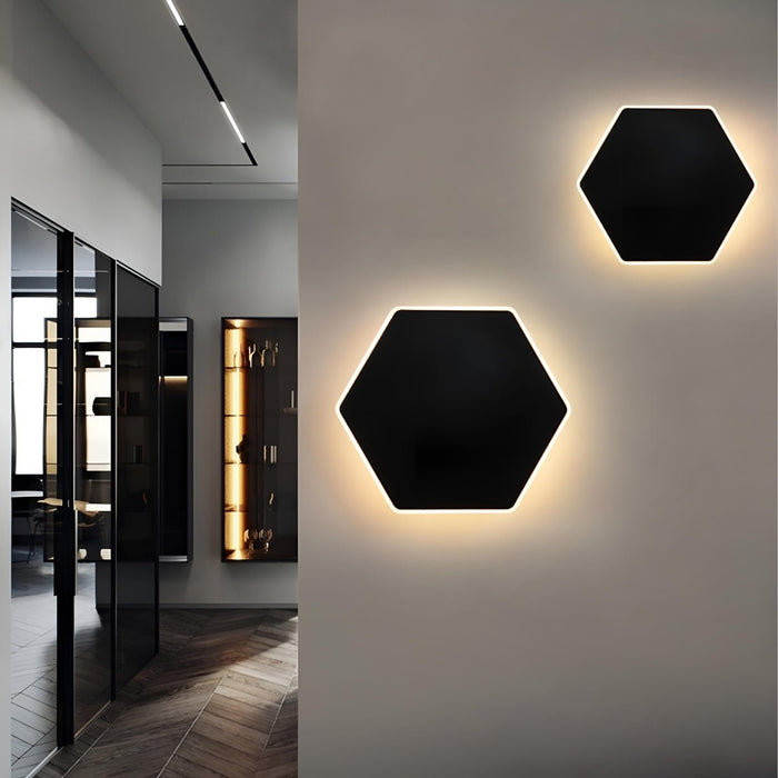 LED Wall Sconce - Modern Geometric Design, Touch Sensor Control, Concealed Light