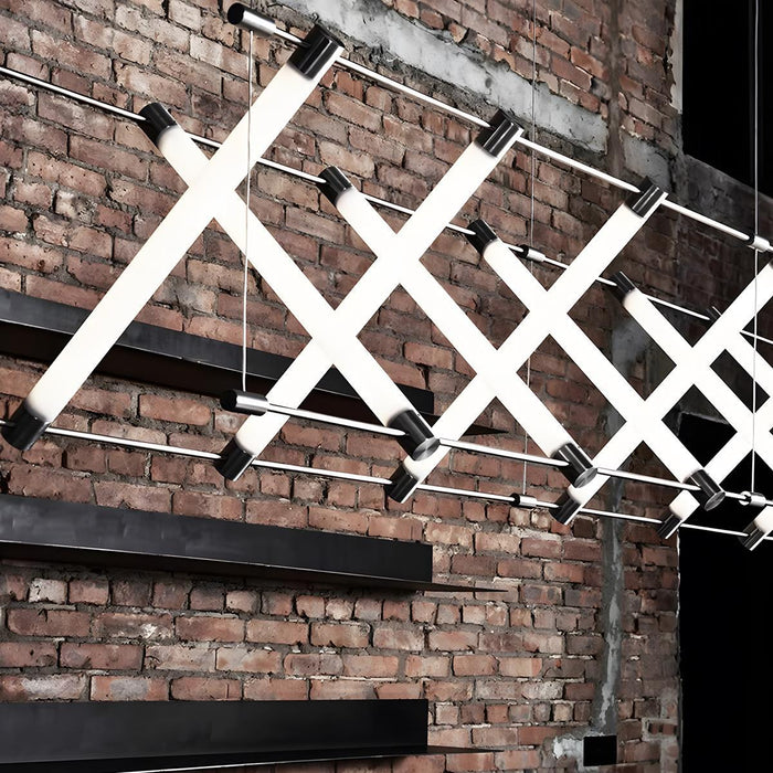 Pendant Light - Modern Minimalist Glass Fishbone LED Bar, Long Strip Design, Adjustable Height