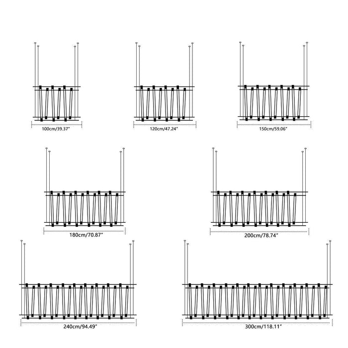 Pendant Light - Modern Minimalist Glass Fishbone LED Bar, Long Strip Design, Adjustable Height