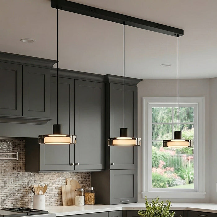 Modern Minimalist Glass Indoor Bar Pendant Light - Contemporary Hanging Fixture, Kitchen Island Lighting