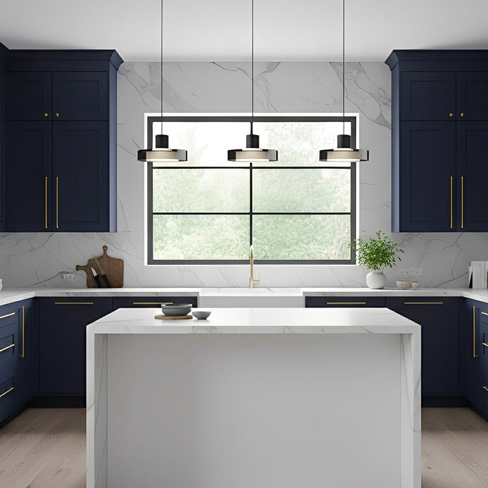 Modern Minimalist Glass Indoor Bar Pendant Light - Contemporary Hanging Fixture, Kitchen Island Lighting