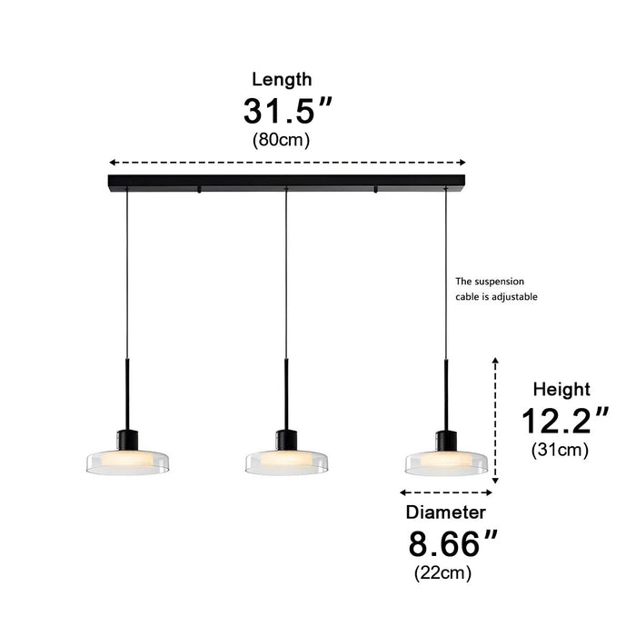 Modern Minimalist Glass Indoor Bar Pendant Light - Contemporary Hanging Fixture, Kitchen Island Lighting