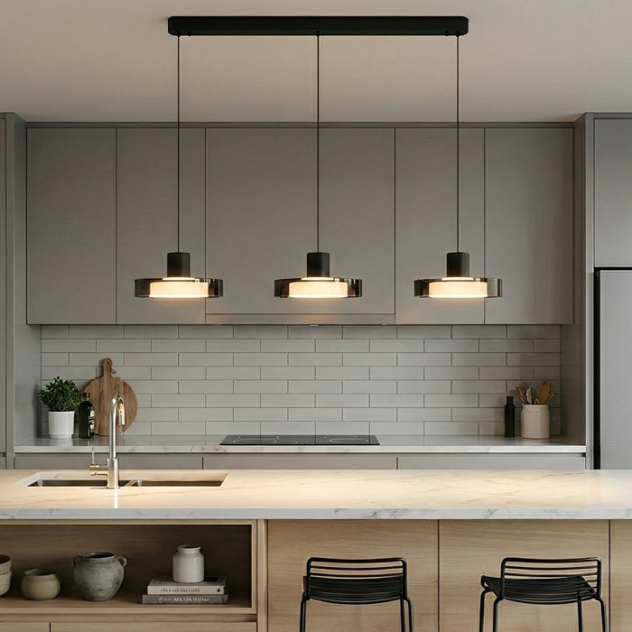 Modern Minimalist Glass Indoor Bar Pendant Light - Contemporary Hanging Fixture, Kitchen Island Lighting