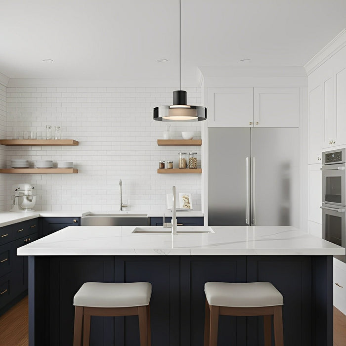 Modern Minimalist Glass Indoor Bar Pendant Light - Contemporary Hanging Fixture, Kitchen Island Lighting