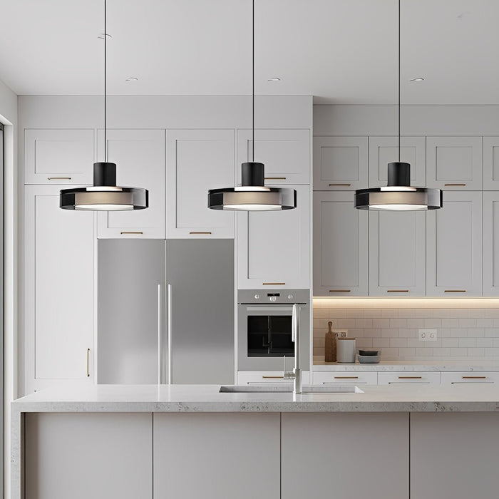 Modern Minimalist Glass Indoor Bar Pendant Light - Contemporary Hanging Fixture, Kitchen Island Lighting