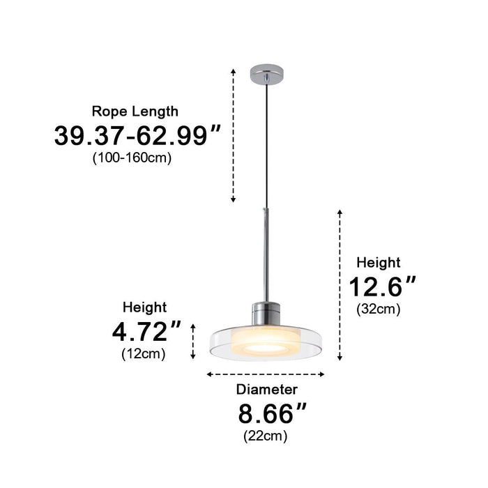 Modern Minimalist Glass Indoor Bar Pendant Light - Contemporary Hanging Fixture, Kitchen Island Lighting