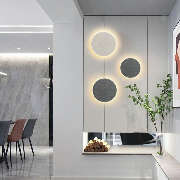 Modern Minimalist Indoor Cement LED Wall Sconce - Contemporary Wall Lighting for Home Decor