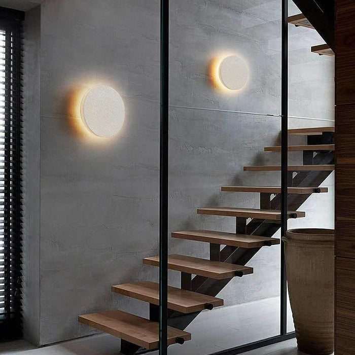Modern Minimalist Indoor Cement LED Wall Sconce - Contemporary Wall Lighting for Home Decor